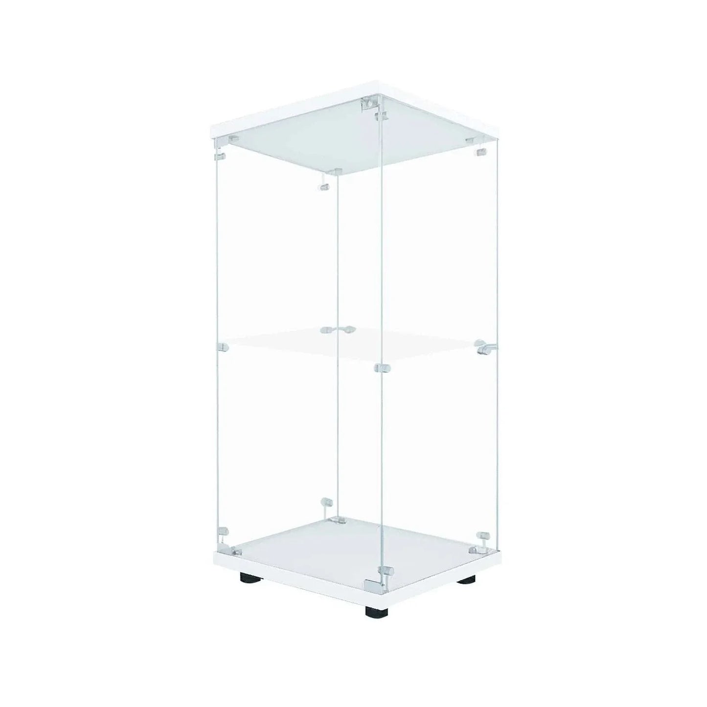 Vitrine LED 2 Étages Éclairage Intégré | Meuble Exposition Verre Trempé | Display Cabinet Moderne
