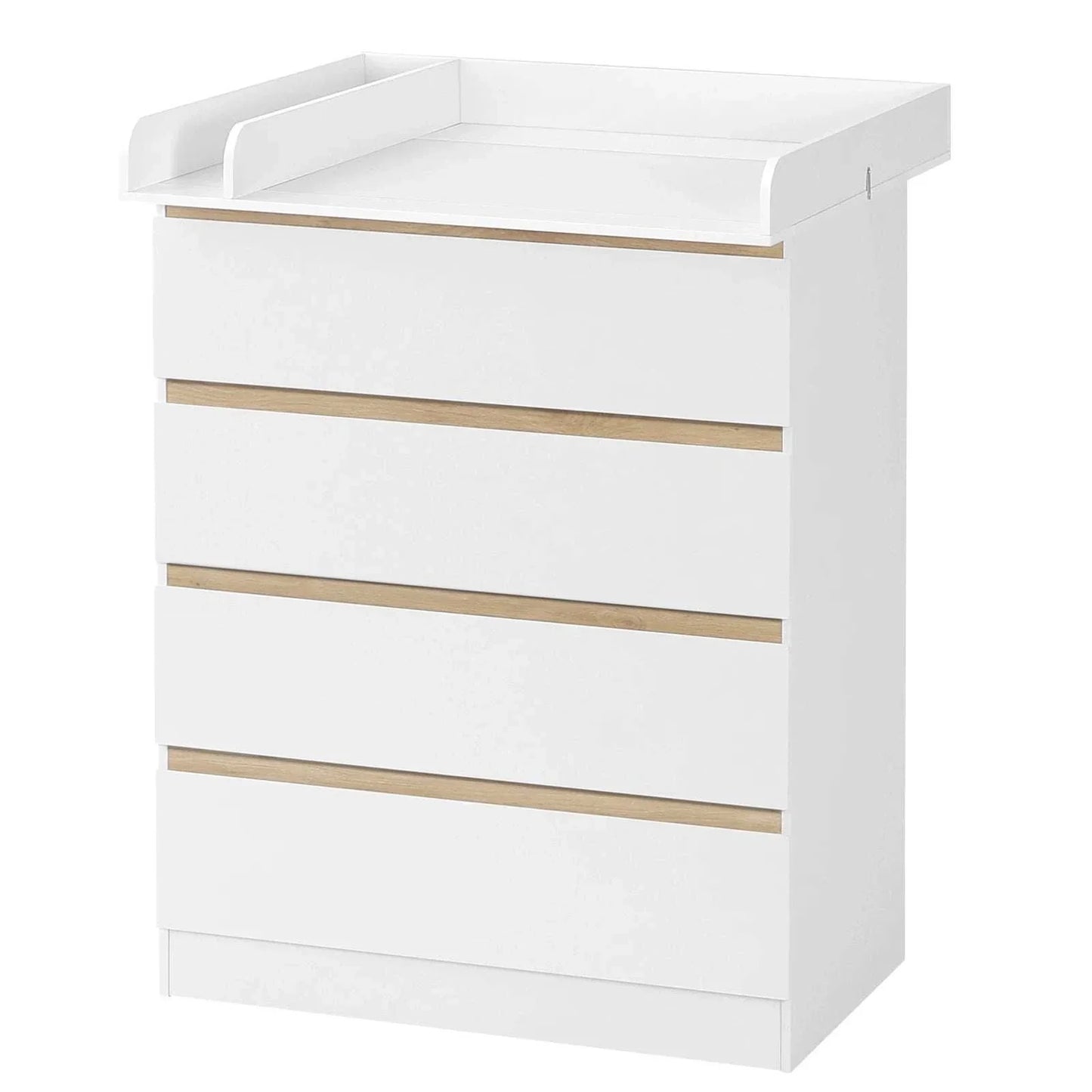 White Changing Table with 4 Drawers | Baby Dresser | Optimized Storage