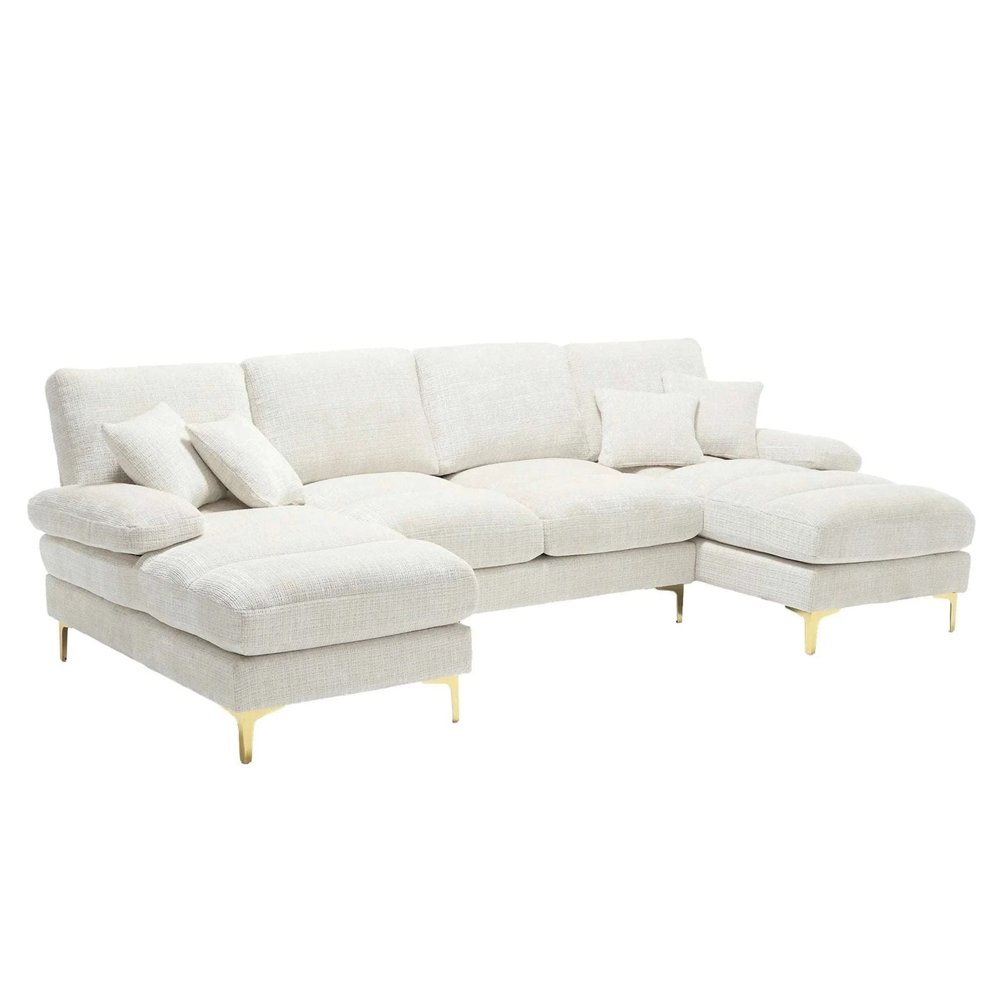 Grand Canapé U Chenille Moderne - Salon XXL avec 2 Méridienne Tissu Premium Cheminée Accf70cb2f03146068e084332a9b41eff2
