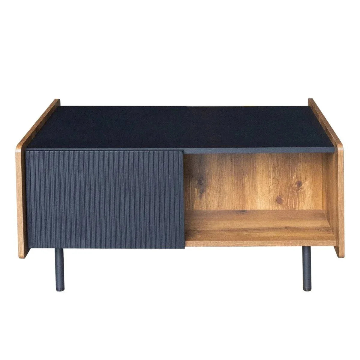 Table Basse Rectangulaire Rangement | Meuble Salon Moderne | Table d'Appoint 2 Tiroirs