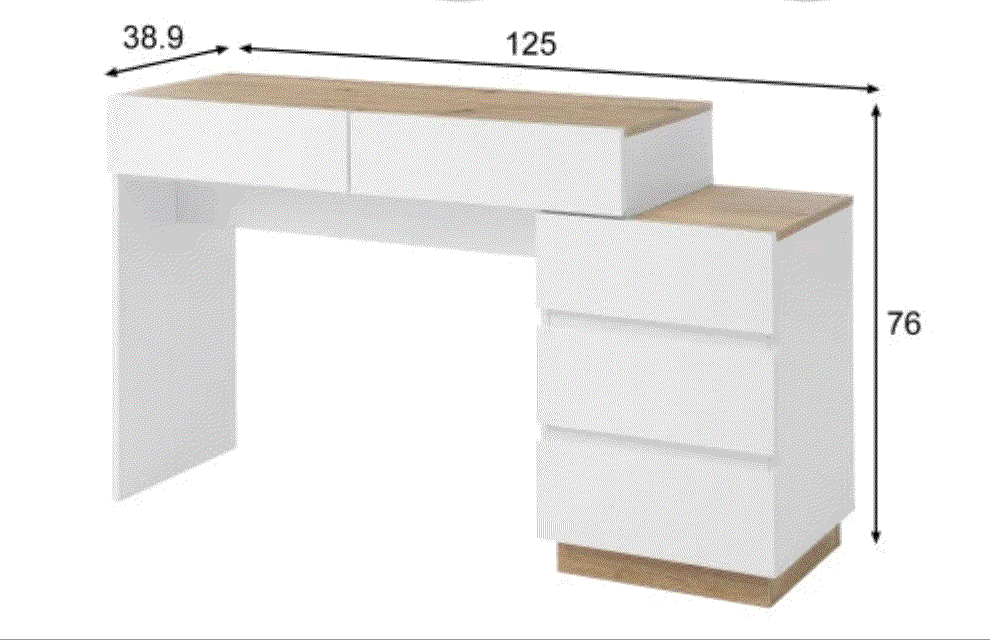 Ensemble coiffeuse -Rangement Chêne Blanc - dcor