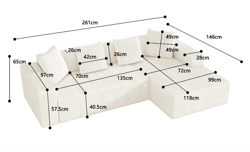Modular Cloud Sofa L Shape + Cushions | Low Lounge Chair | Modern Upholstered Living Room
