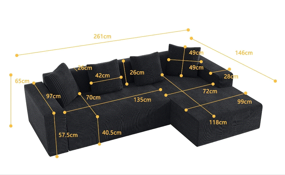 Modular Cloud Sofa L Shape + Cushions | Low Lounge Chair | Modern Upholstered Living Room