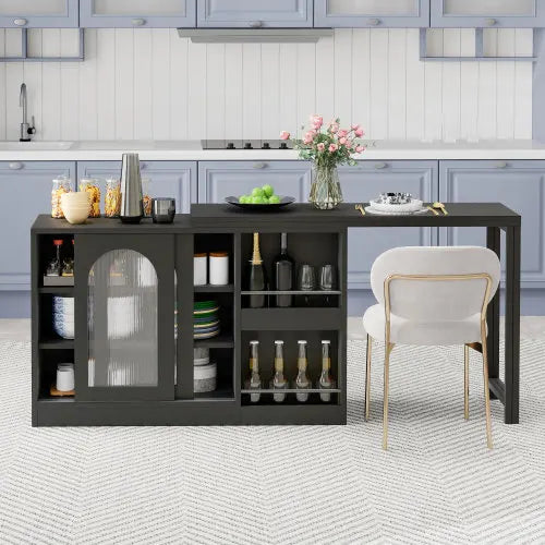 Table Bar Extensible Rotative 360° - Rangement + Porte Verre - Design Moderne S00ed39005a714b35a9caaa4428521f26u