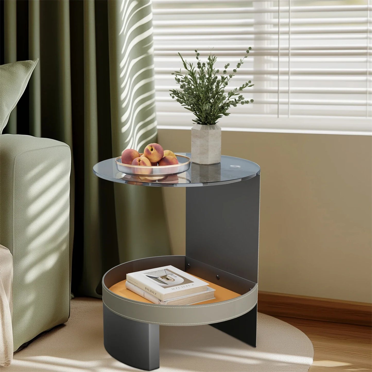 Table d'Appoint Design Verre Trempé 46x46x52cm - Style Moderne Salon S0641fed4efc7482591ac7fc0b6c277df3