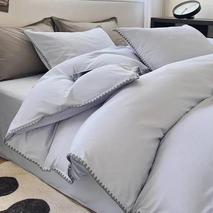 Luxury 3 Piece Duvet Cover Set - Premium Stitched Triangle Set