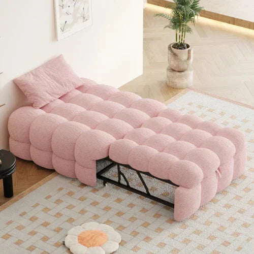 Canapé-Lit 3en1 Pouf - Tissu Teddy Convertible Beige/Rose/Gris S0aed69f6f8ce4c3fbf2c8d15d43b14f3A