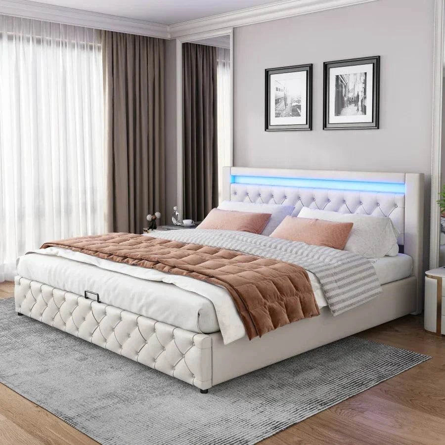 Lit Double Rembourré vintage 180 x 200 cm - 6 variantes