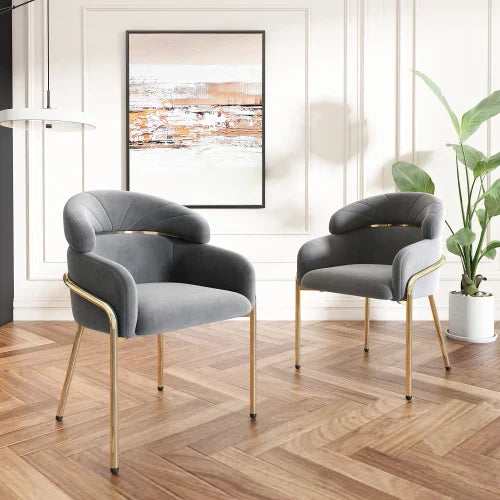 Chaise Salle à Manger Velours - Luxe 4 Pieds Métal Design Moderne Gris S1946e2072174463c918ecc0d4433f86dl