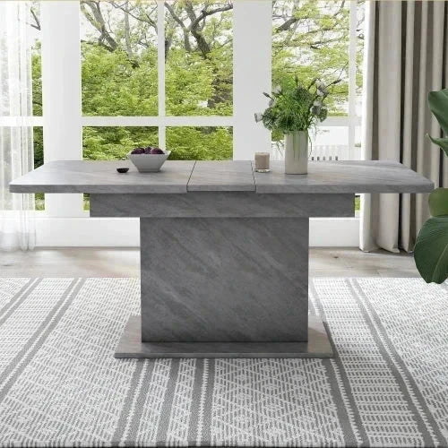 Set Salle à Manger 5 Pièces - Table Extensible + 4 Chaises Velours