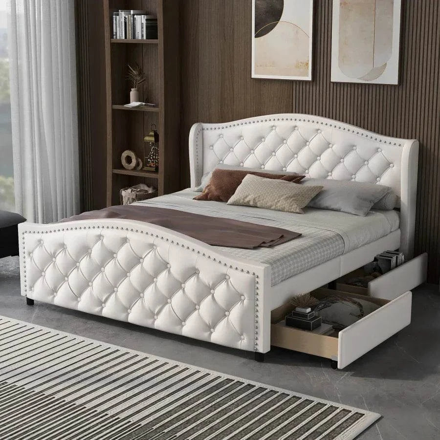 Lit double en cuir 140x200 cm, équipé d'un éclairage LED S20aafc09958a46e98904dda3de69098bq