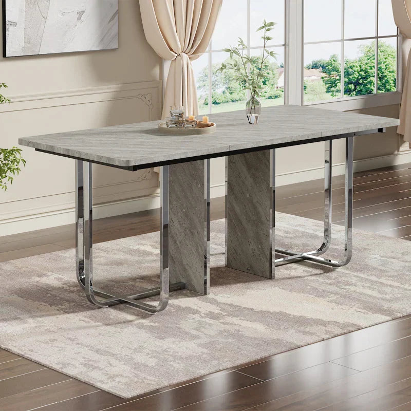 Table Salle à Manger- 6-8 Personnes Pieds Métal Design Moderne S2282f5efbb23422f9e6f86c17ebffd97j