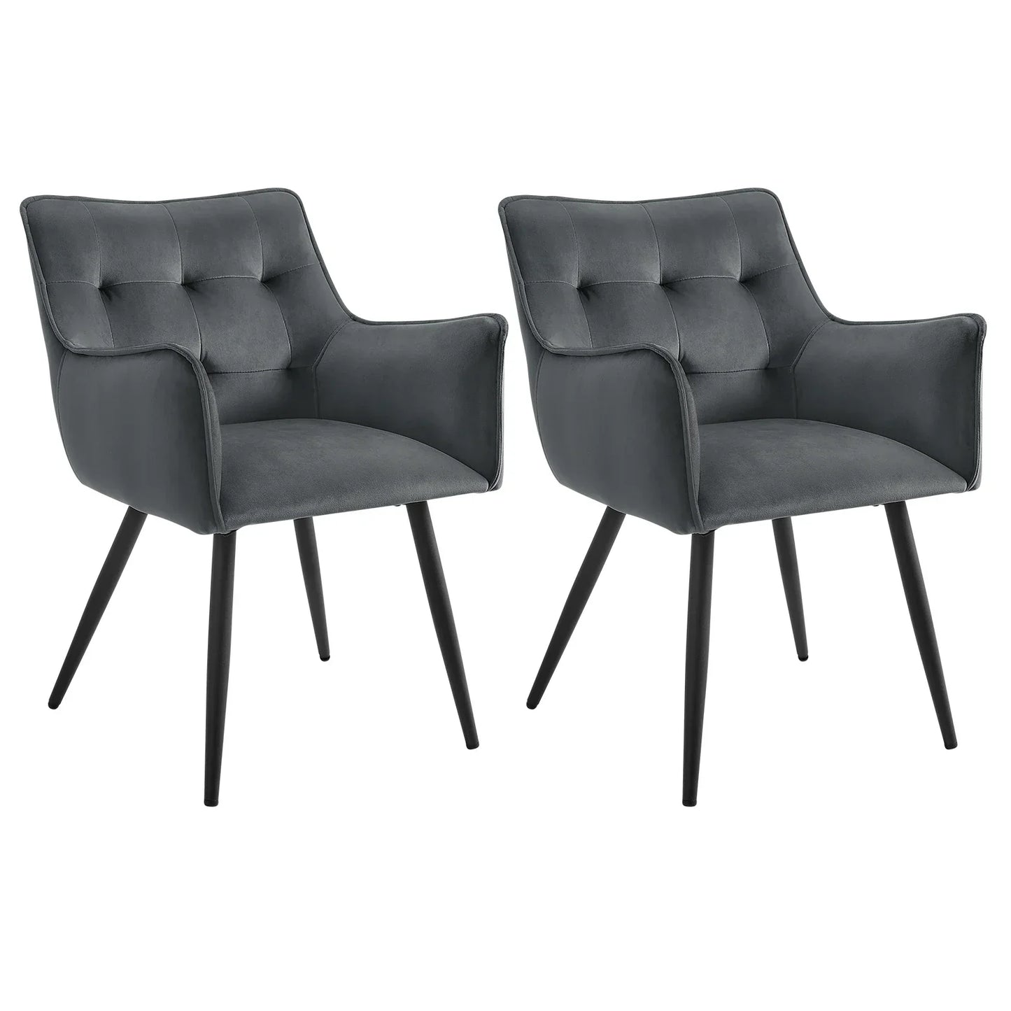 Chaises de Salle à Manger Design - 2 en Velours & Cuir S29a1501f20054275bd6da15294bf066aW
