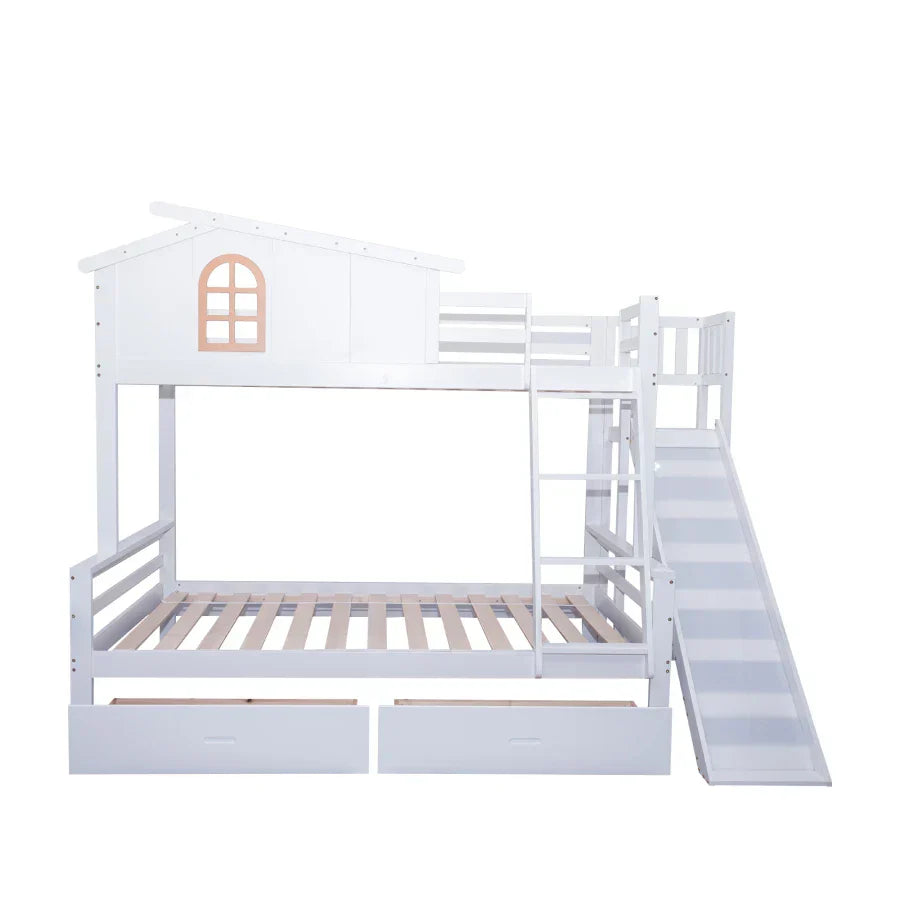 Lit Superposé Escalier 4 Marches - Fenêtres Design Bois Massif Blanc 90x200 S29aa4673e13548669a83e1f5c12b81ba6