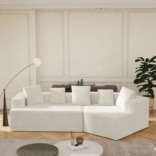 Cloud L-Shape Modular Sofa - Modern No Assembly Required Sectional Sofa | Comfort Velvet