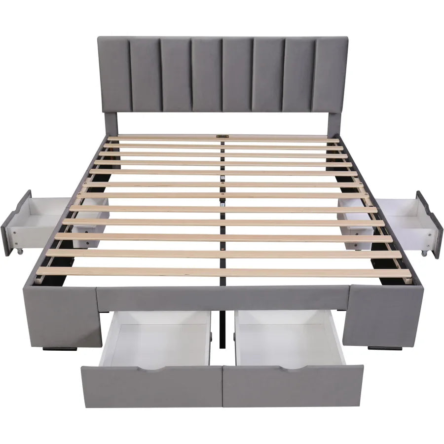 Lit rembourré en velours de 160 x 200 cm S370d42fe3ce6432883de462a1b4e3a75X