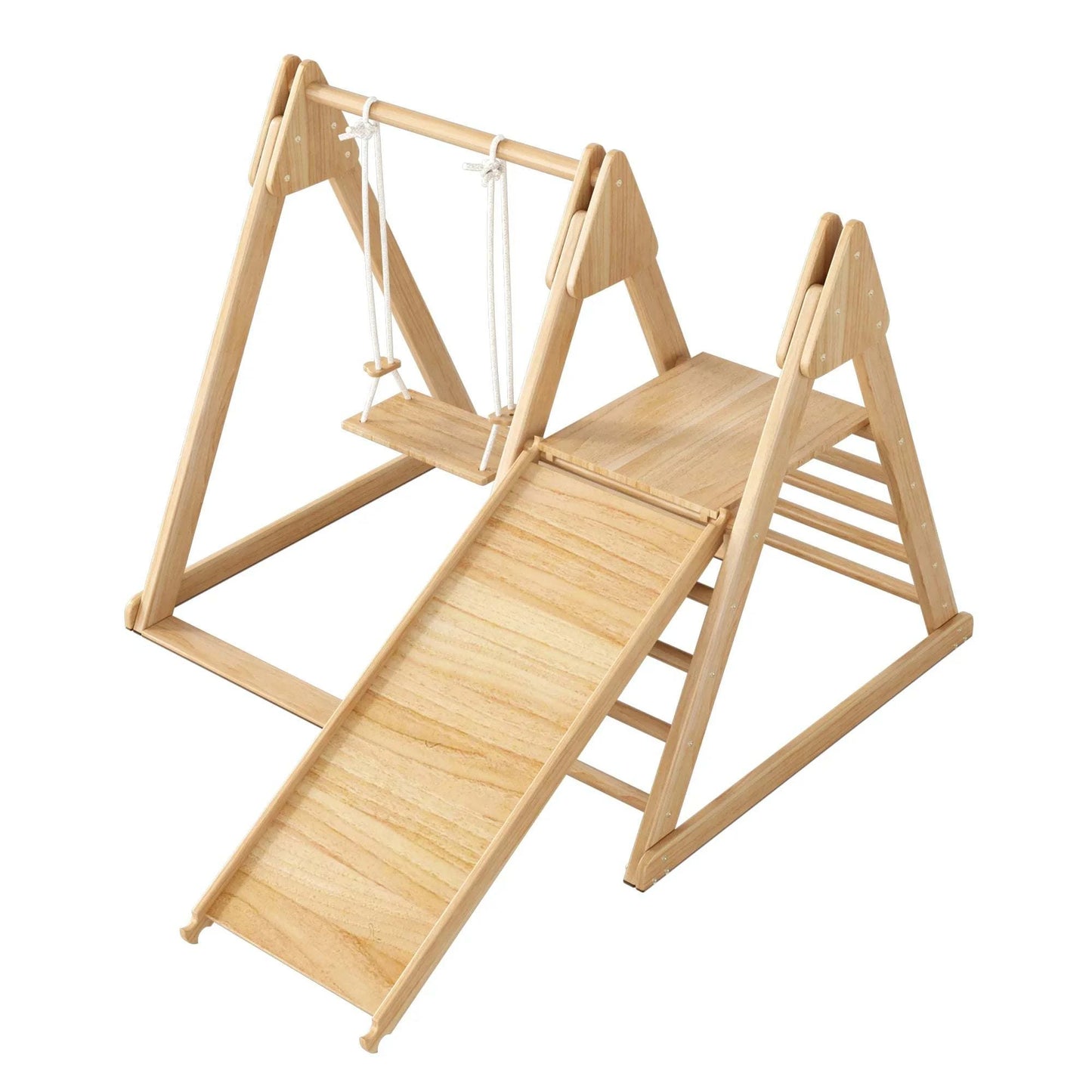 Aire de Jeux Enfant Bois 3-en-1 - Toboggan Balançoire Échelle Intérieur Sécurisé S38f783cc278548c795db4a1e3531d028k