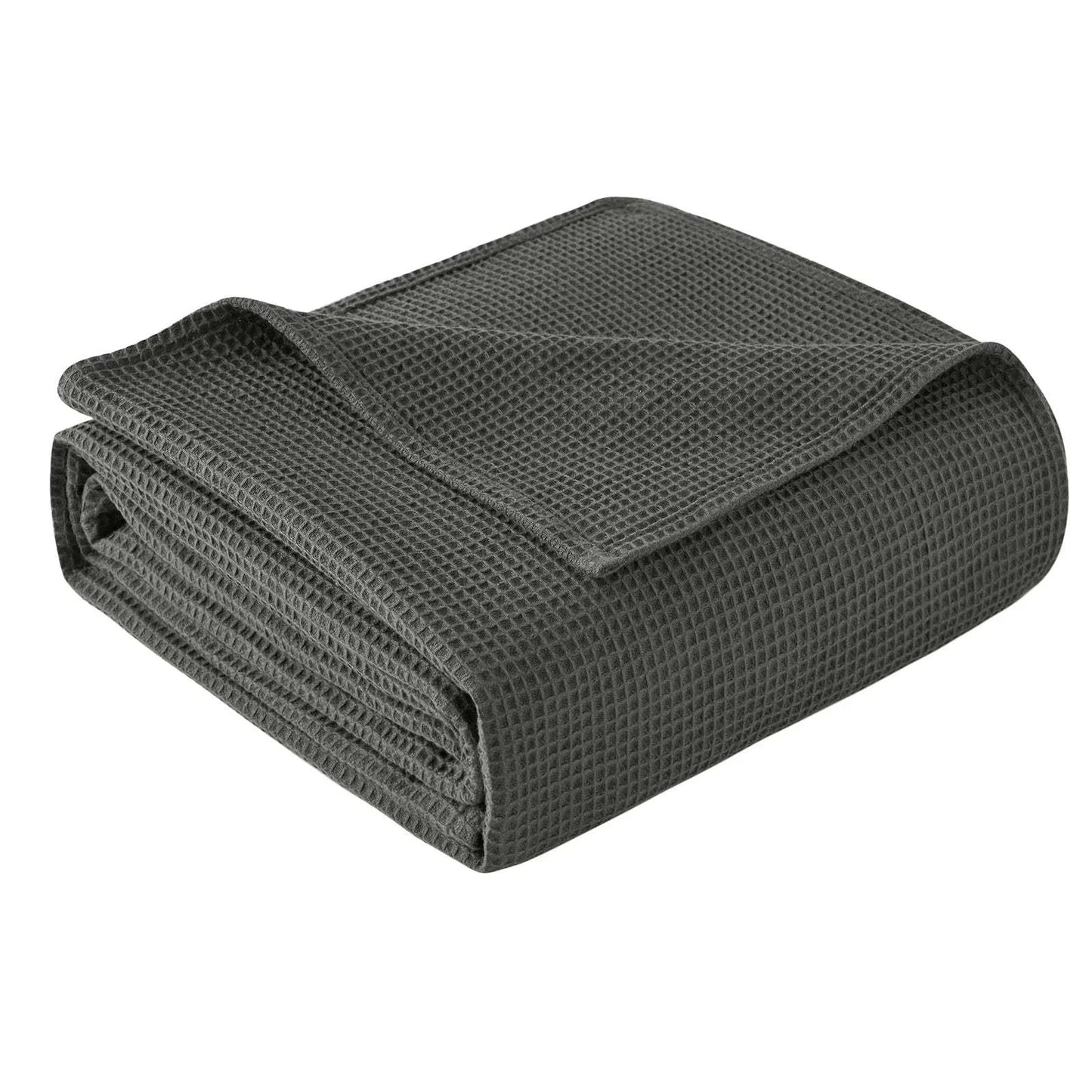 100% Waffle Cotton Bedspread - Lightweight Sofa Bedroom Blanket