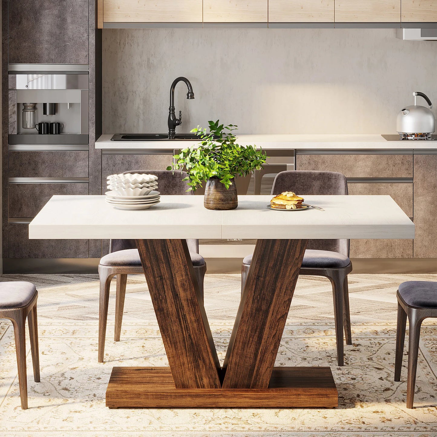 Table à Manger en bois massif-4 à 6 personnes