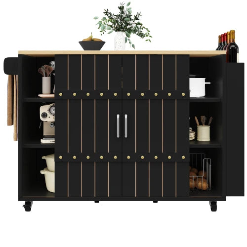 Table Mobile Portes Coulissantes Tiroirs Noir ou blanc