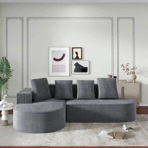 Cloud L-Shape Sectional Sofa 265cm - No Assembly Required Velvet Modular Sofa