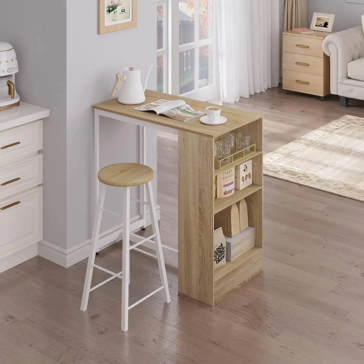 Table de bar au design moderne en bois massif S551780d44ad04d20bf7f566fa26dc7f48