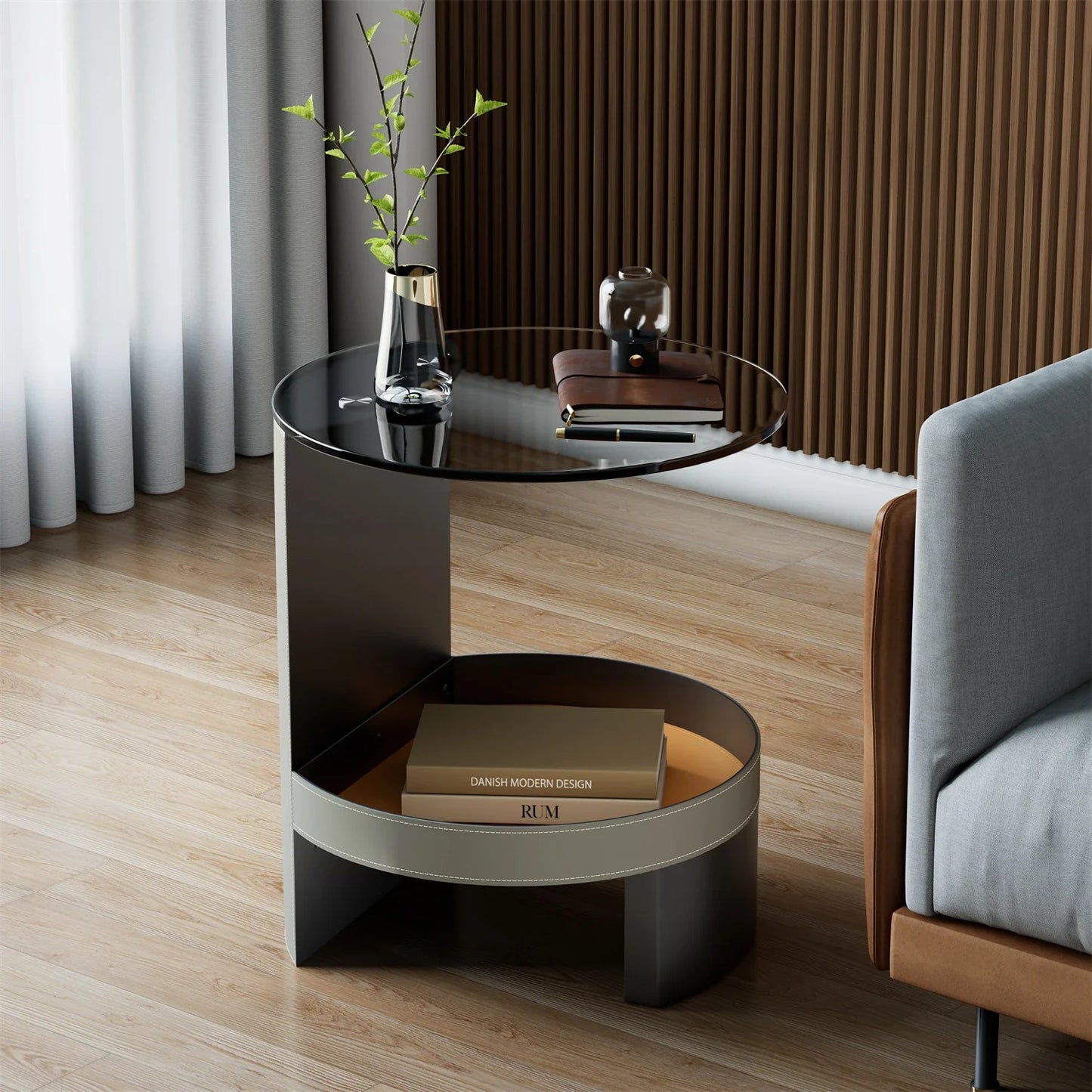 Table d'Appoint Design Verre Trempé 46x46x52cm - Style Moderne Salon S5b61e790e4c043b38ea3e088b2fc2671X