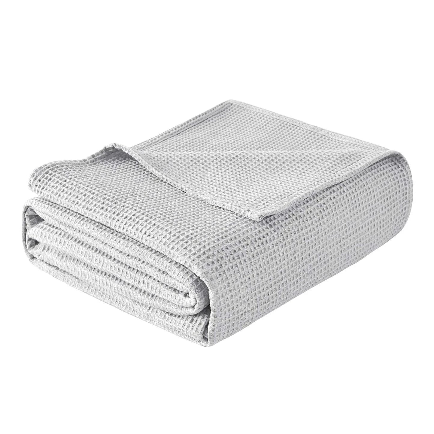 100% Waffle Cotton Bedspread - Lightweight Sofa Bedroom Blanket