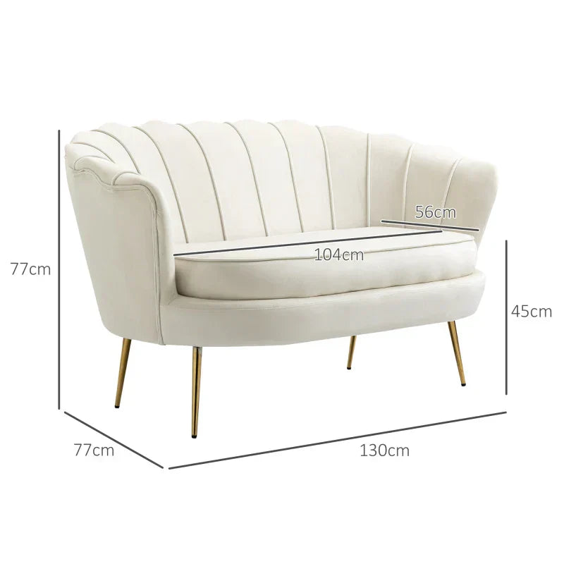 Canapé 2 places vintage chic en velours doux