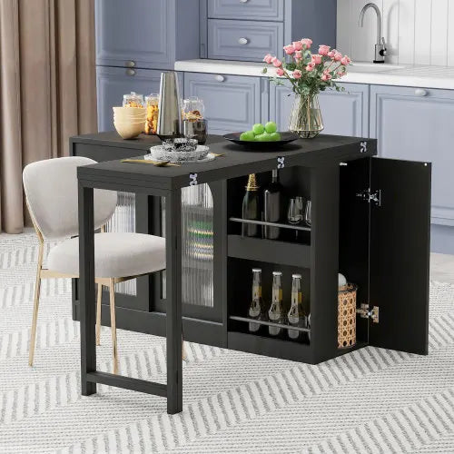 Table Bar Extensible Rotative 360° - Rangement + Porte Verre - Design Moderne S728d7025b6b845a7ae590007b2ba50b1X