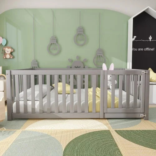 Cadre de Lit en Bois - Gris ou blanc - 140x200/90x20