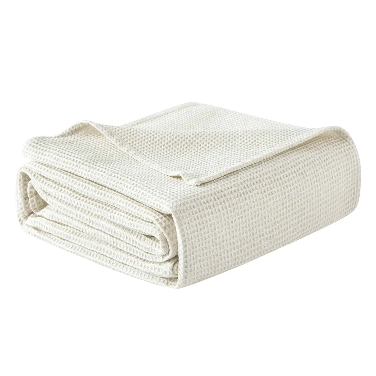 100% Waffle Cotton Bedspread - Lightweight Sofa Bedroom Blanket