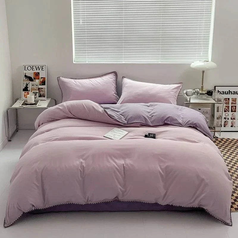 Luxury 3 Piece Duvet Cover Set - Premium Stitched Triangle Set