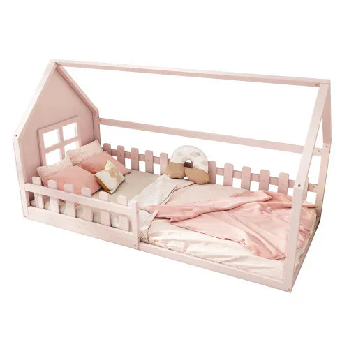 Lit cabane rose Enfant design maison