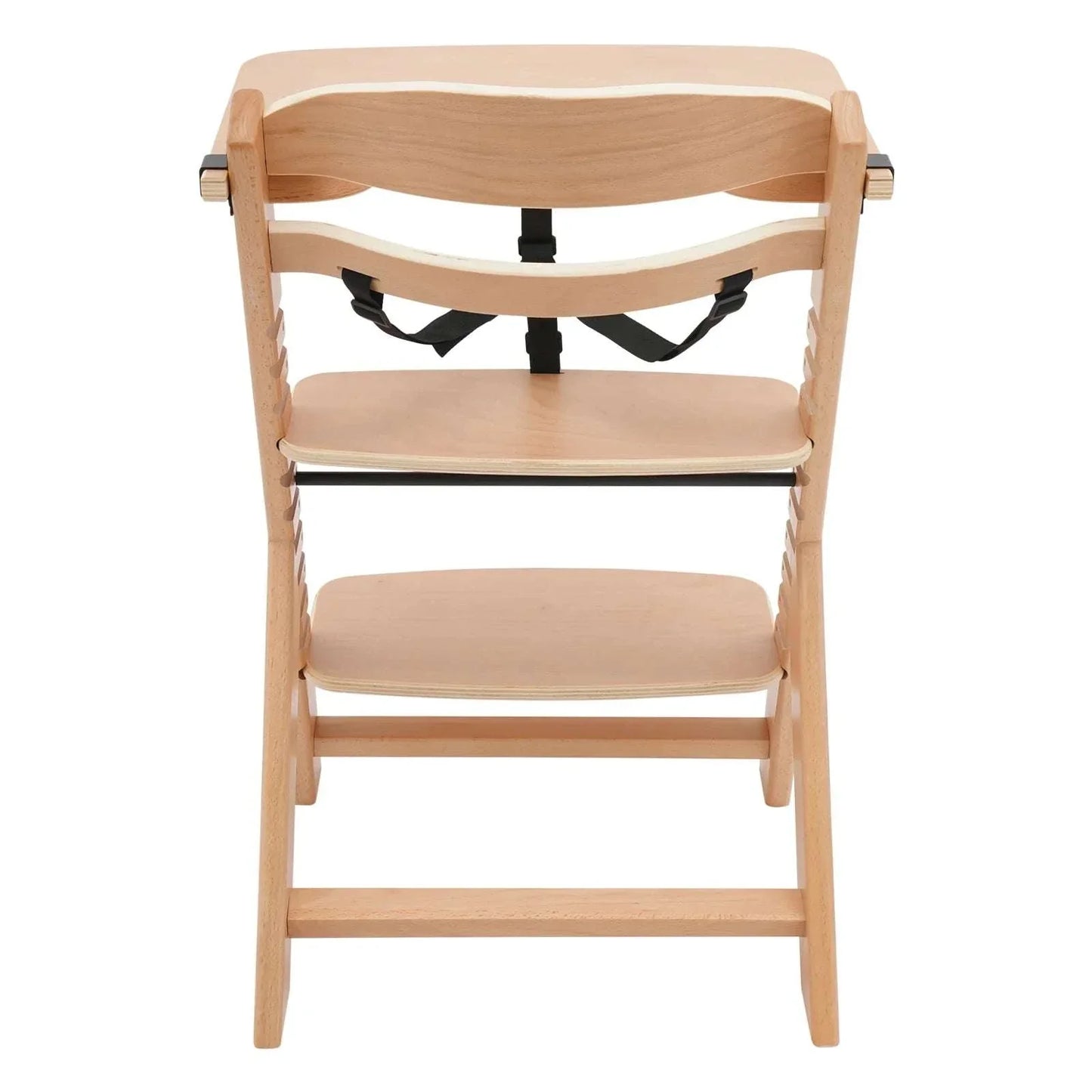 Wooden High Chair for Stairs | Removable Tray | 3-Point Safety Belt | Solid Beech