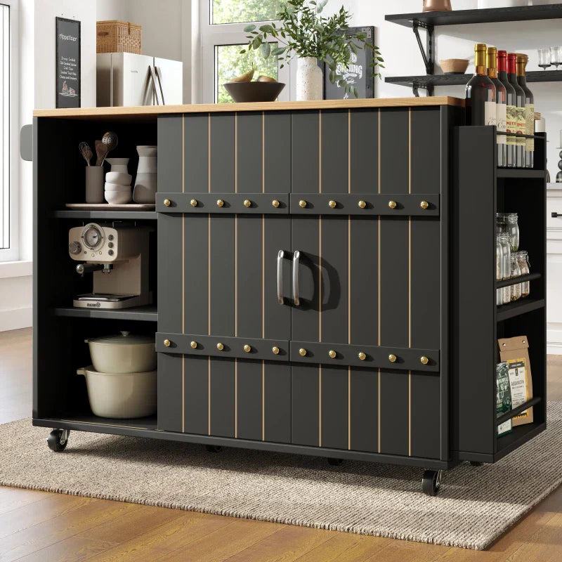 Table Mobile Portes Coulissantes Tiroirs Noir ou blanc