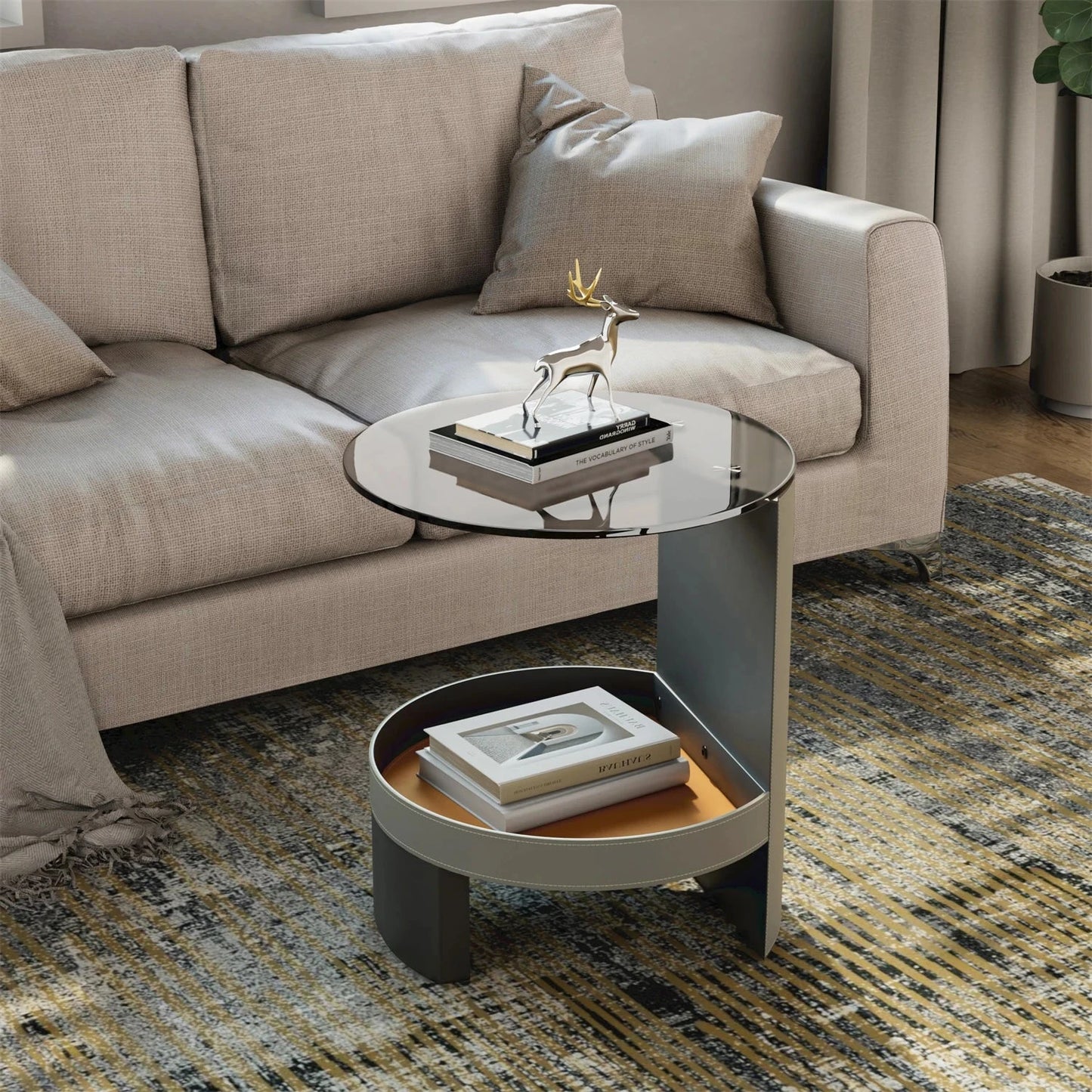 Table d'Appoint Design Verre Trempé 46x46x52cm - Style Moderne Salon S8f0d4aed5b6f445ea5acb9bdd918de8aF