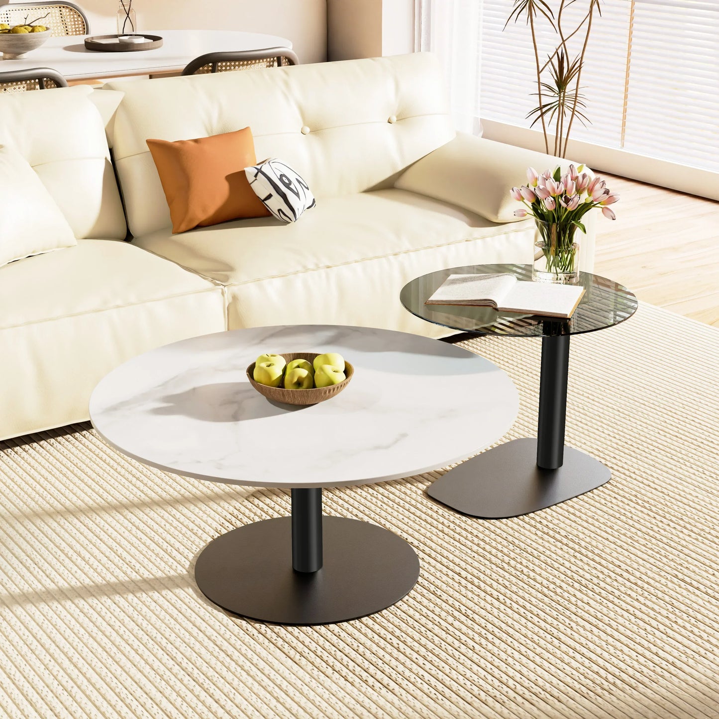 Tables Basses - Modernes Pierre Sinterisée + Verre S8f79551bbf9f4feba6c859f53a0394c7n