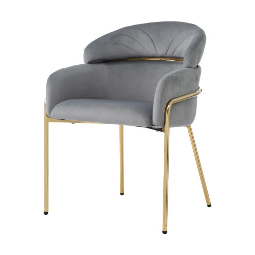 Chaise Salle à Manger Velours - Luxe 4 Pieds Métal Design Moderne Gris S8f7d2229745d409ea87788eda91ae60aO