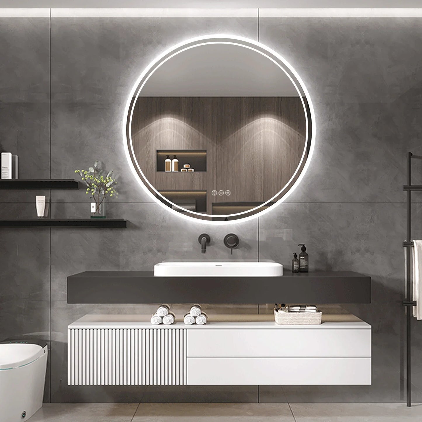 Miroir rond intelligent Led S917c6cde77a444969de3493ab52da7edv