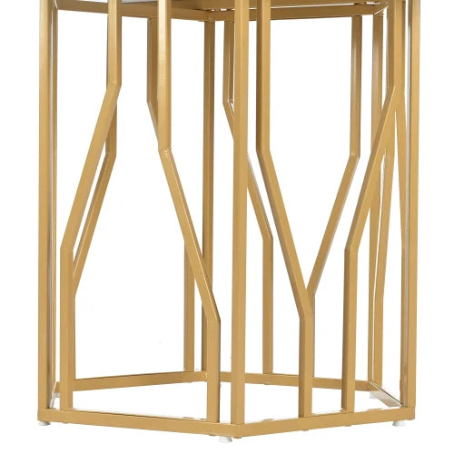 Table Hexagonale Marbre blanc&or - Design Moderne Salle à Manger S9710796123e8414cab6c225e4b0d33ddB