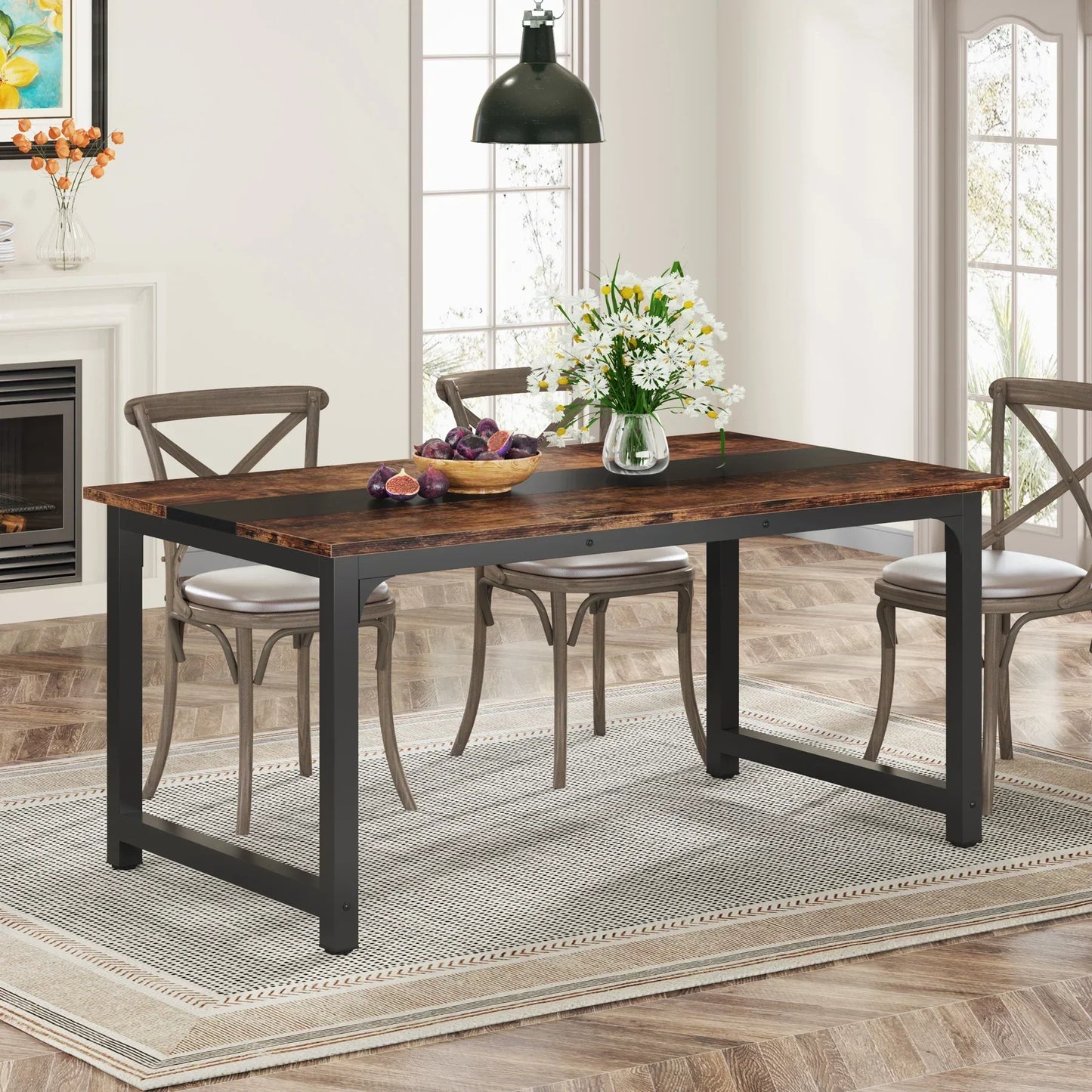 Table à manger en bois massif 63"x31.5" S973ab227a0bd4b07abc77d4f864338ddE
