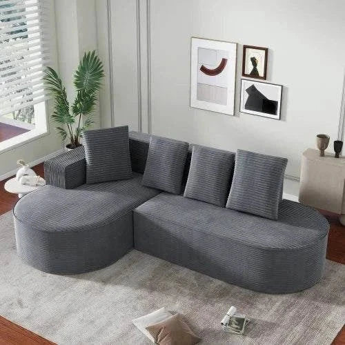 Cloud L-Shape Sectional Sofa 265cm - No Assembly Required Velvet Modular Sofa