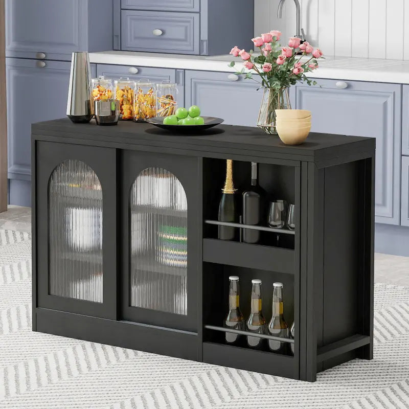 Table Bar Extensible Rotative 360° - Rangement + Porte Verre - Design Moderne Sa07f91fdab924d8fa18f74778e2503467