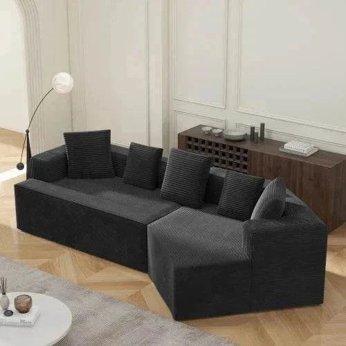 Cloud L-Shape Modular Sofa - Modern No Assembly Required Sectional Sofa | Comfort Velvet