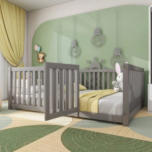 Cadre de Lit en Bois - Gris ou blanc - 140x200/90x20