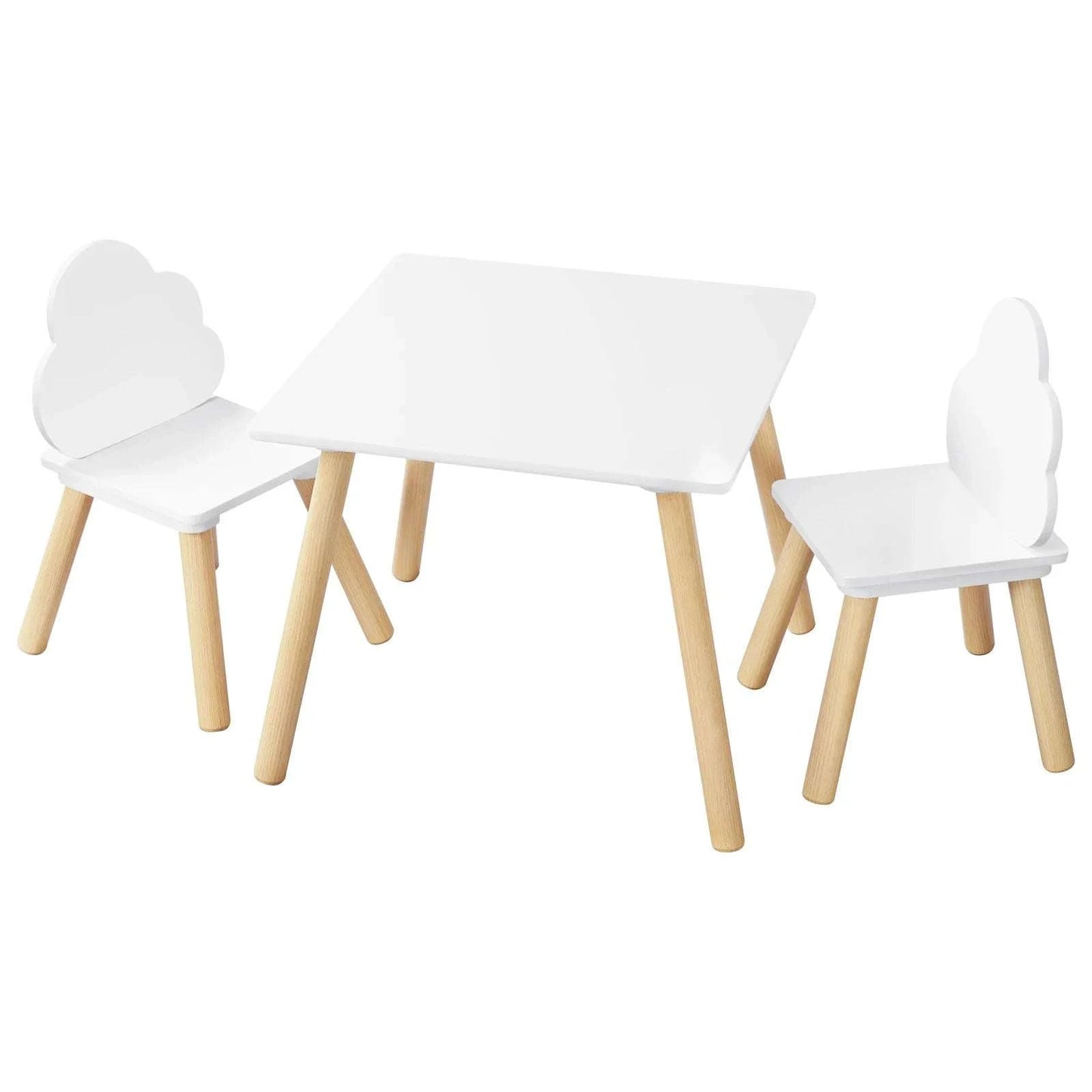 White Children's Table with 2 Chairs - Set - Bedroom Furniture -