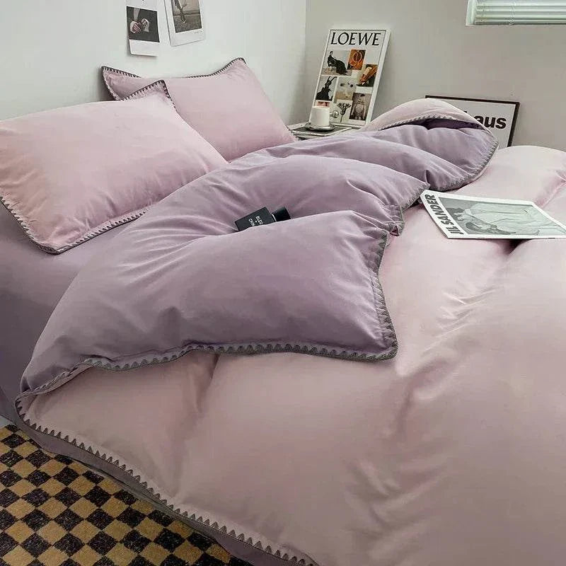 Luxury 3 Piece Duvet Cover Set - Premium Stitched Triangle Set