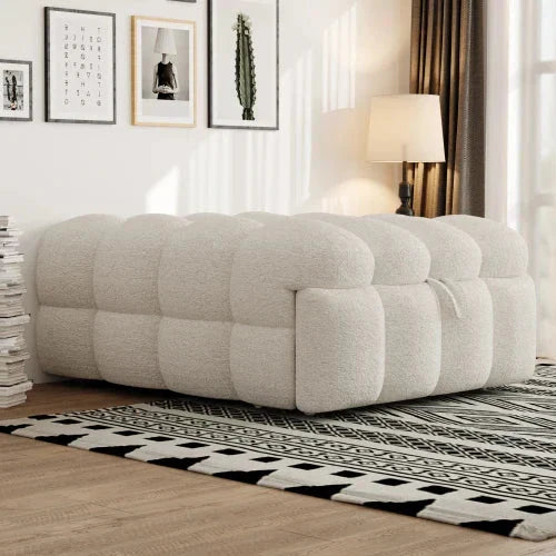 Canapé-Lit 3en1 Pouf - Tissu Teddy Convertible Beige/Rose/Gris Sb79c456e89bb4cbbb5e0860f9a6d4d62E