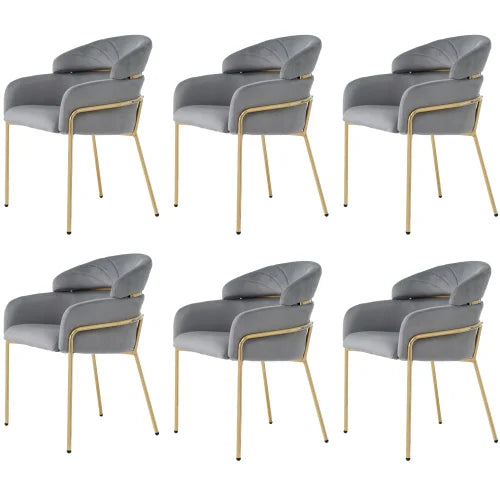 Chaise Salle à Manger Velours - Luxe 4 Pieds Métal Design Moderne Gris Sba73a2f4b8e04448aeef3160fe7e4a931